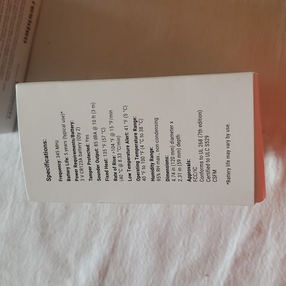 Resideo Honeywell (1) Wireless Smoke/Heat Detector Model 5800SMOKEV - Picture 5 of 8